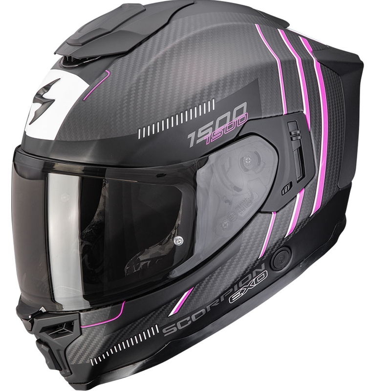 Integrálna prilba na motorku Scorpion EXO-1500 Carbon Air Zity matná čierno-ružová