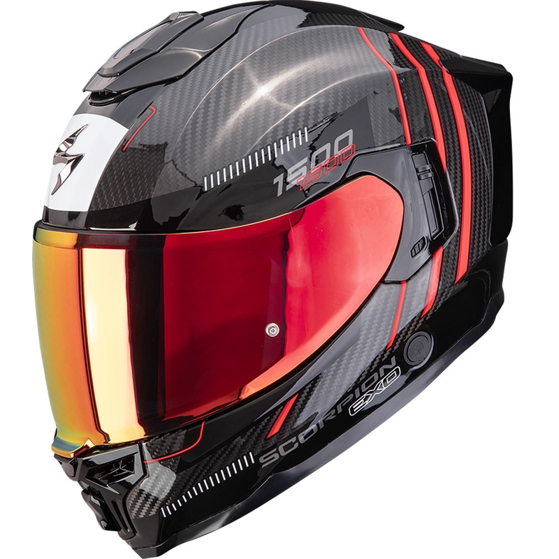 Integrálna prilba na motorku Scorpion EXO-1500 Carbon Air Zity čierno-červená