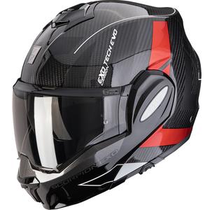 Preklápacia helma na motorku Scorpion EXO-TECH EVO Carbon CAD čierno-červená