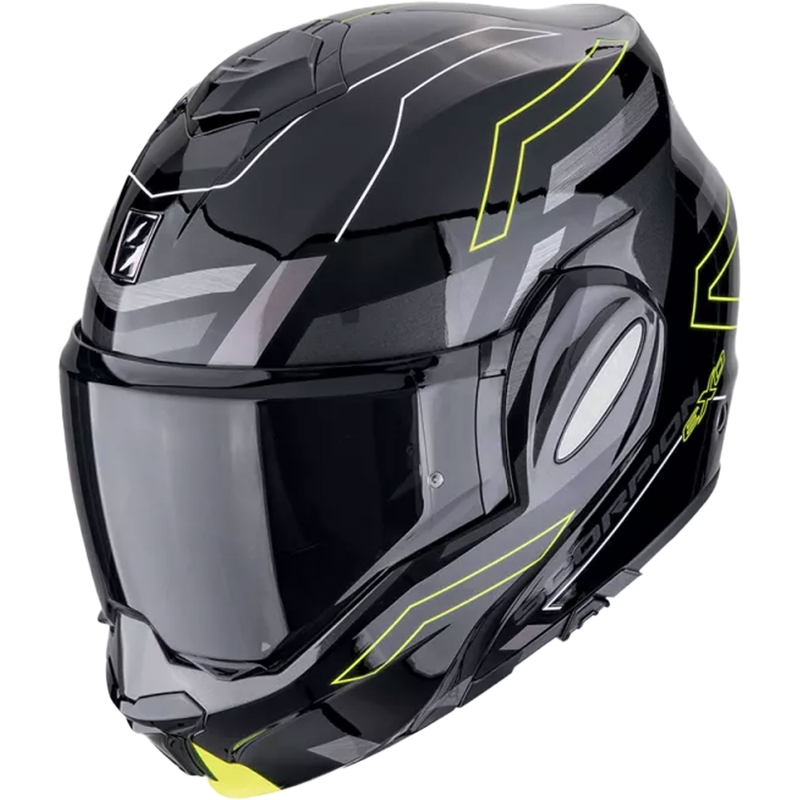 Preklápacia prilba na motorku Scorpion EXO-TECH EVO CONQUER čierno-fluo žltá