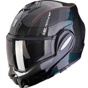 Preklápacia helma na motorku Scorpion EXO-TECH EVO Carbon CAD čierno-zelená