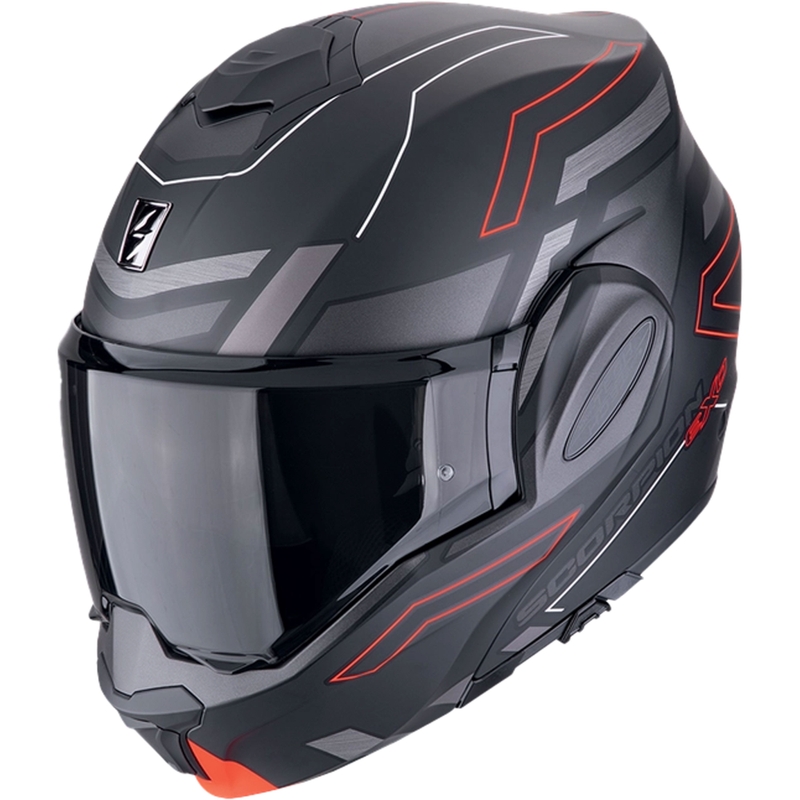 Preklápacia helma na motorku Scorpion EXO-TECH EVO CONQUER matná čierno-červená
