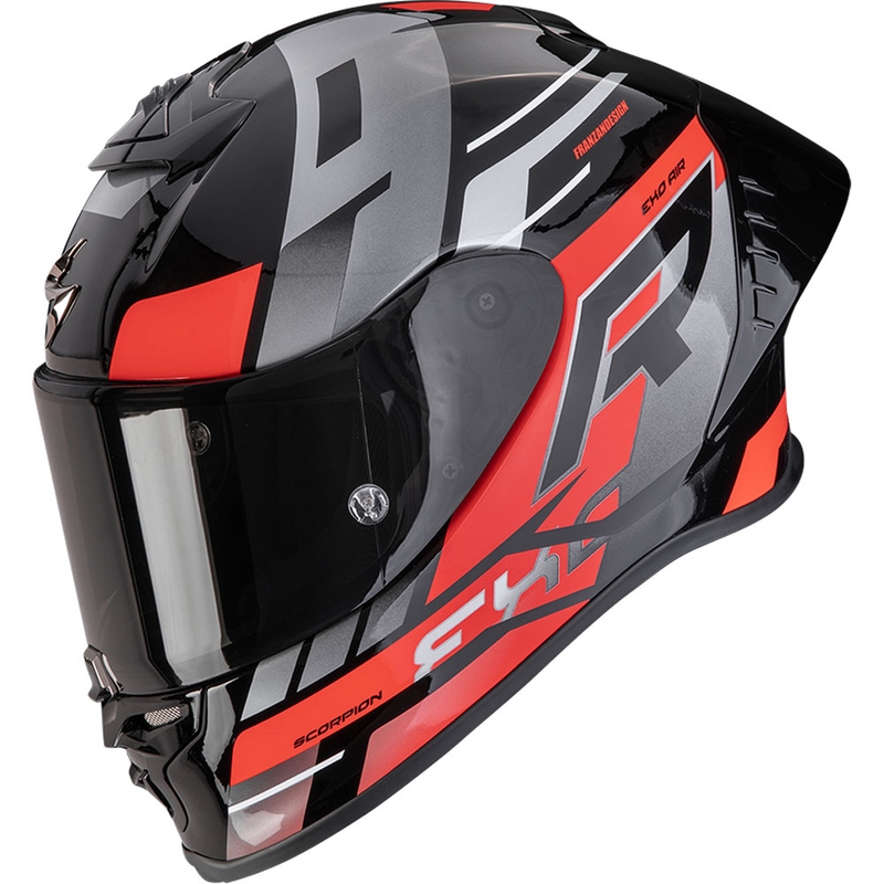 Integrálna prilba na motorku Scorpion EXO-R1 EVO II Air Adrenaline čierno-červeno-strieborná