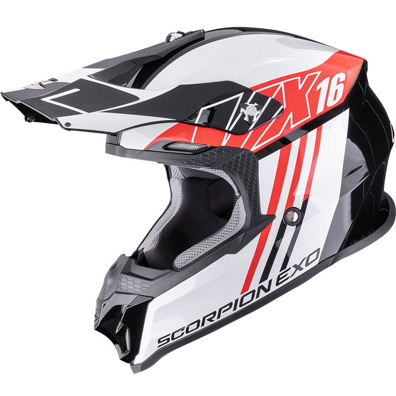 Motokrosová helma Scorpion VX-16 EVO Air Lignes černo-červená