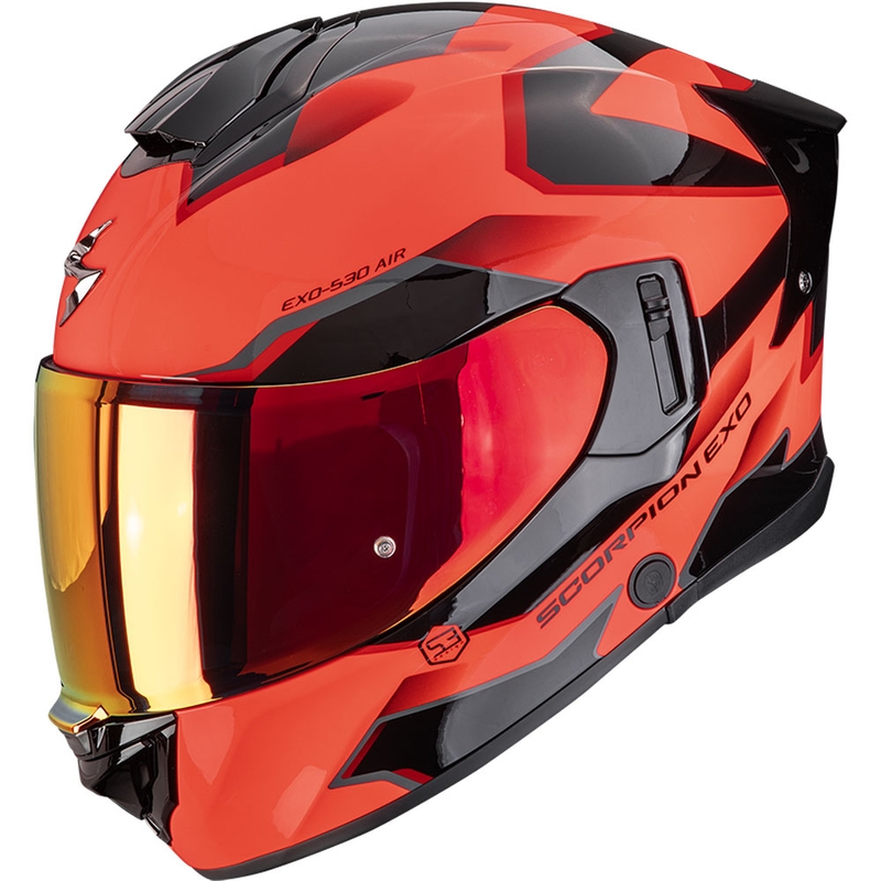 Integrálna helma na motorku Scorpion EXO-530 Air Clip fluo červeno-čierna