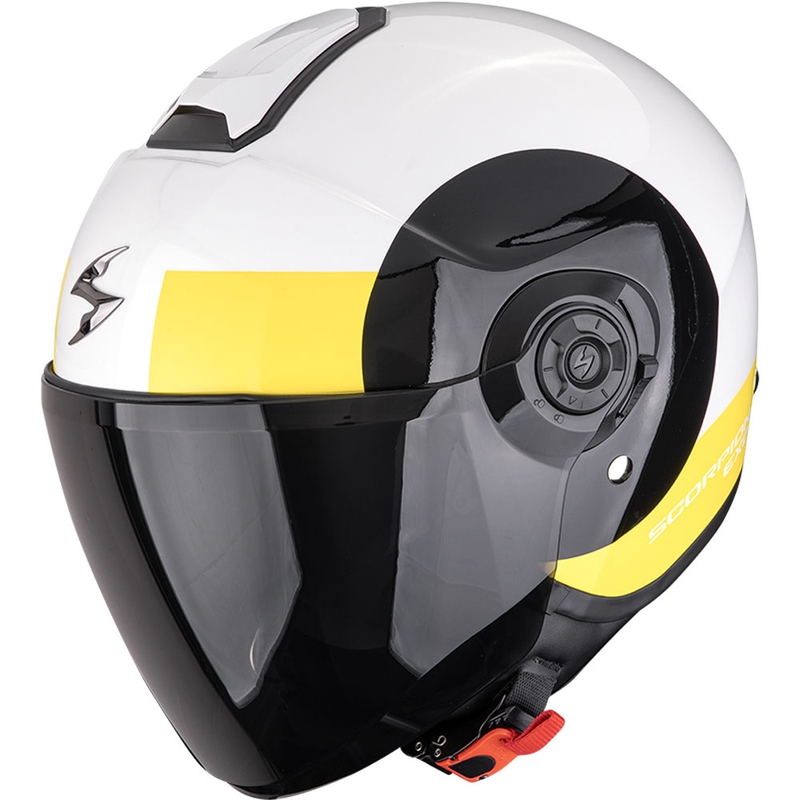 Otvorená prilba na motorku Scorpion EXO-CITY II Sheer bielo-čierno-žltá
