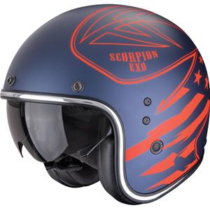 Otvorená prilba na motorku Scorpion Belfast Dawg matná modro-červená