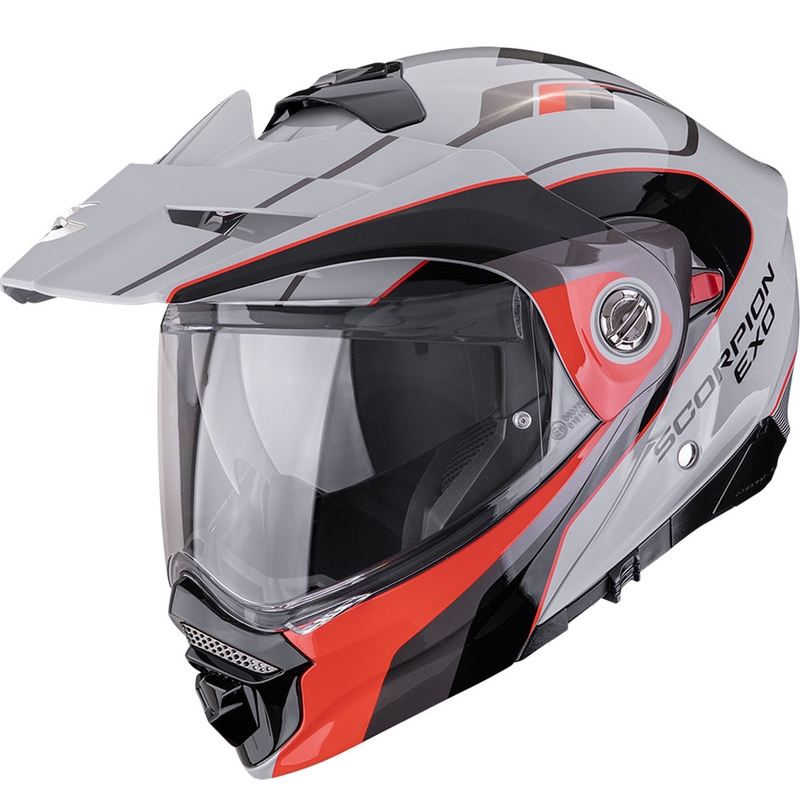 Enduro helma na motorku Scorpion ADX-2 Kamps šedo-červená