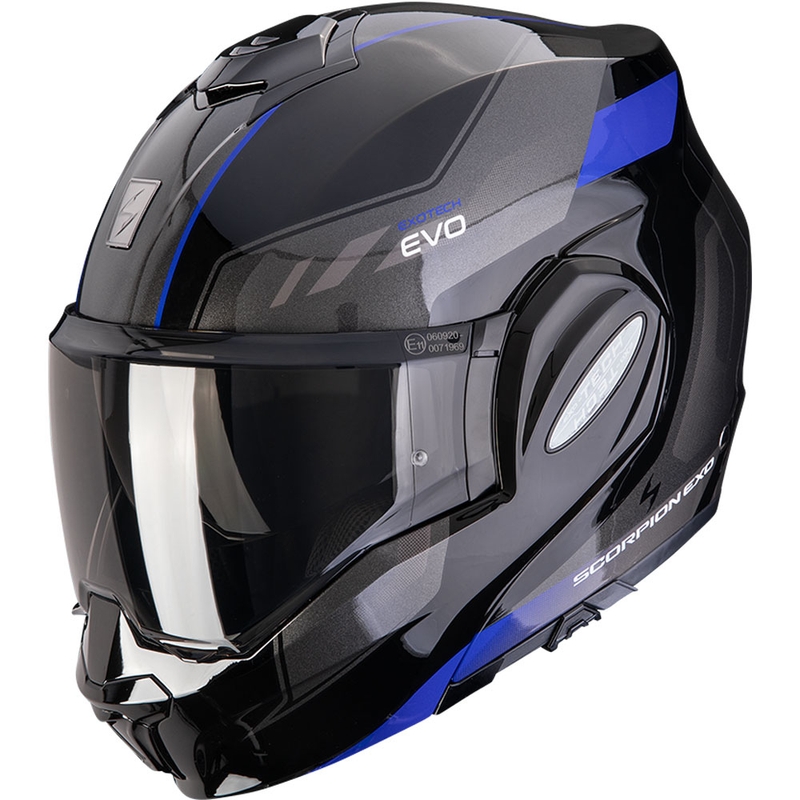 Preklápacia helma na motorku Scorpion EXO-TECH EVO Socius čierno-modrá