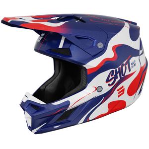 Motokrosová prilba Shot Speed ​​Beast perleťovo modro-červená
