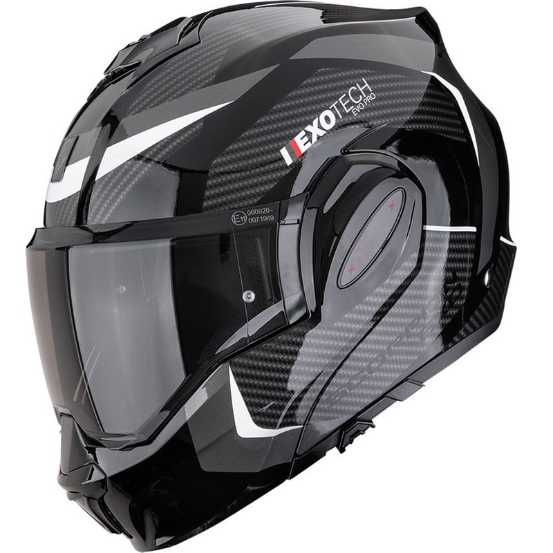 Preklápacia helma na motorku Scorpion EXO-TECH EVO PRO Accuti čierno-strieborná