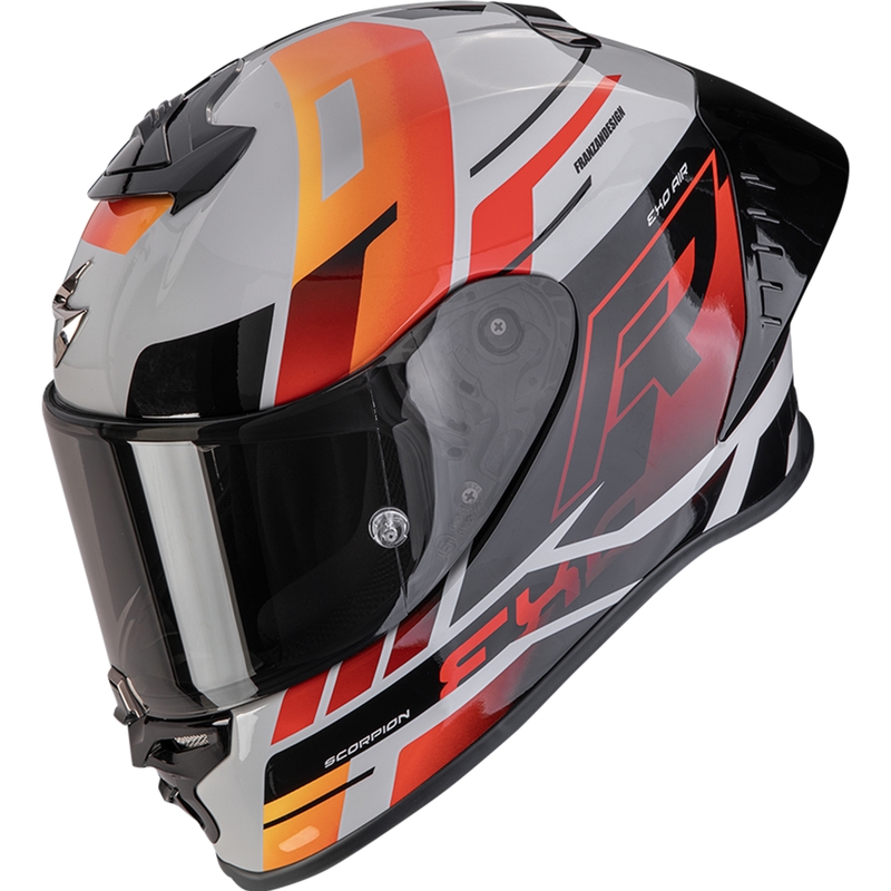 Integrálna prilba na motorku Scorpion EXO-R1 EVO II Air Adrenaline šedo-červeno-oranžová