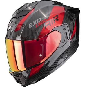 Integrálna prilba na motorku Scorpion EXO-1500 Carbon Air Platted čierno-červená