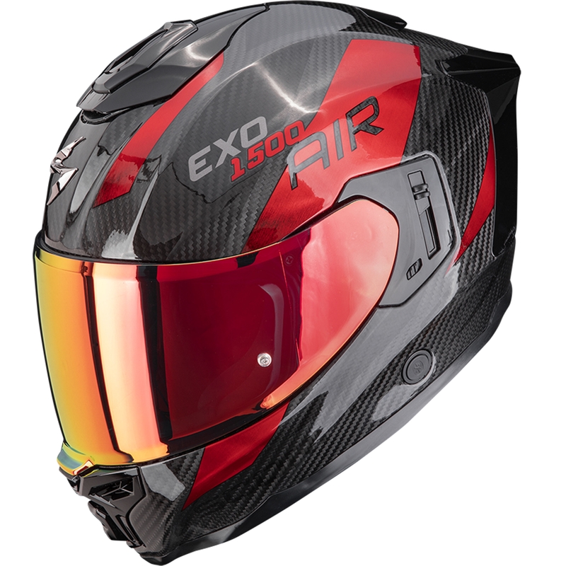 Integrálna prilba na motorku Scorpion EXO-1500 Carbon Air Platted čierno-červená