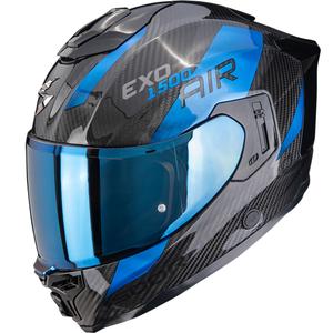 Integrálna prilba na motorku Scorpion EXO-1500 Carbon Air Platted čierno-modrá