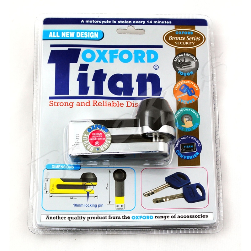 Zámok kotúčové brzdy Oxford Titan chrom