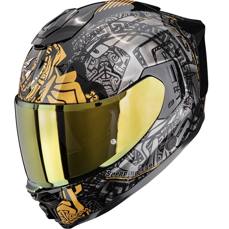 Integrálna helma na motorku Scorpion EXO-1500 Air Apus čierno-šedo-zlatá