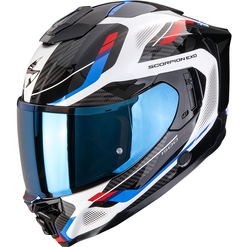 Integrálna helma na motorku Scorpion EXO-1500 Air Sleek bielo-červeno-modrá
