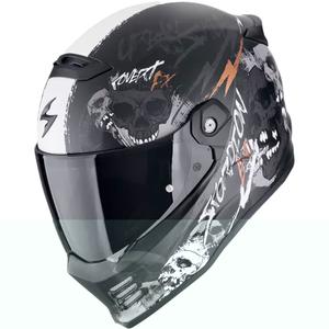 Integrálna prilba na motorku Scorpion COVERT FX SKULLZ matná čierno-šedo-zlatá