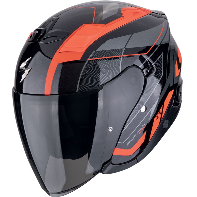 Otvorená prilba na motorku Scorpion EXO-Z1 VUE čierno-červená