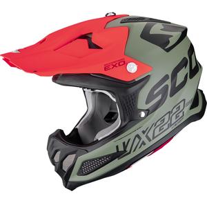 Motokrosová prilba Scorpion VX-22 Air Updown matná zeleno-čierno-červená
