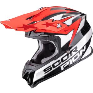 Motokrosová prilba Scorpion VX-16 EVO Air Patriot čierno-bielo-červená