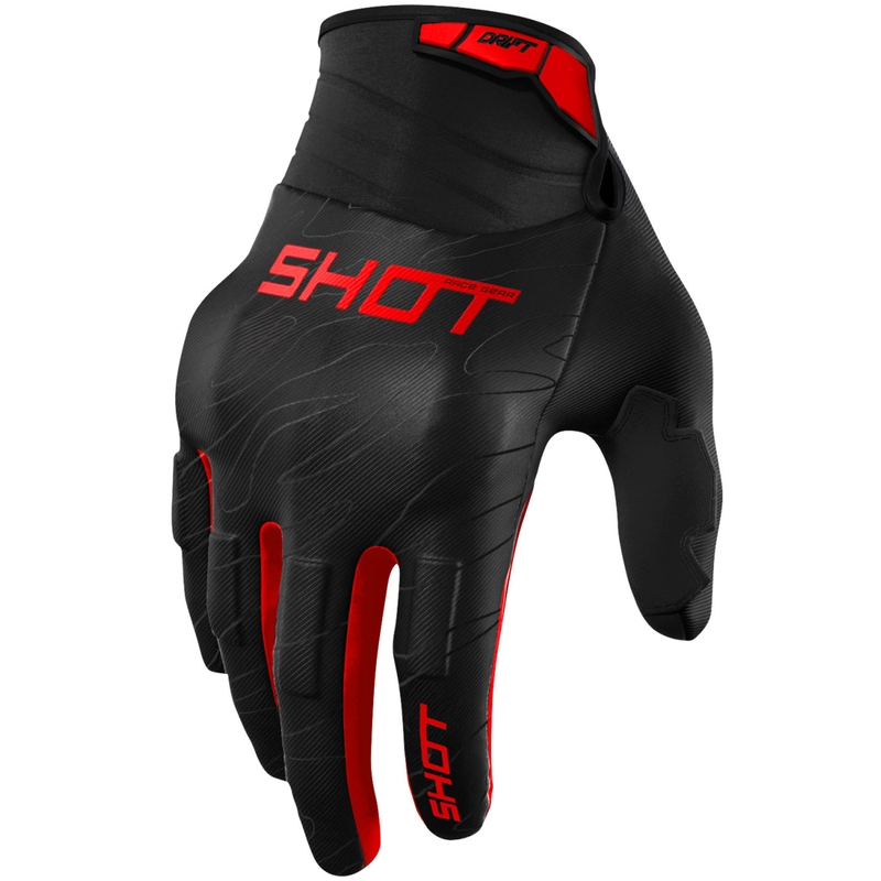 Motokrosové rukavice Shot Drift Onyx červené