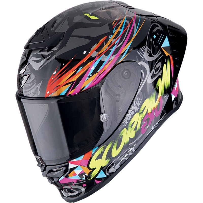 Integrálna prilba na motorku Scorpion EXO-R1 EVO II AIR SAVAGE čierno-modro-ružová