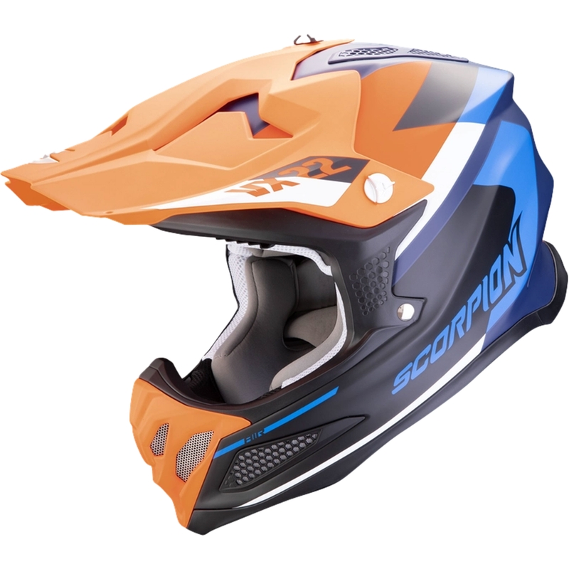 Motokrosová prilba Scorpion VX-22 Air BETA matná modro-oranžová