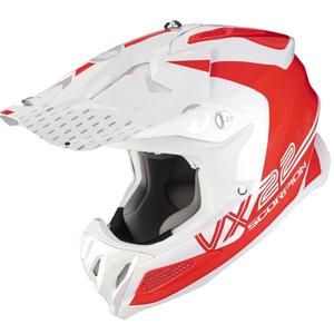 Motokrosová prilba Scorpion VX-22 Air Ares bielo-červená