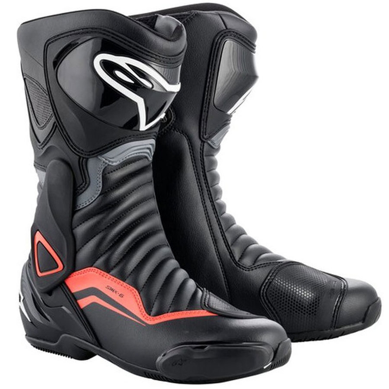 Topánky na motorku Alpinestars S-MX 6 čierno-šedo-fluo červené