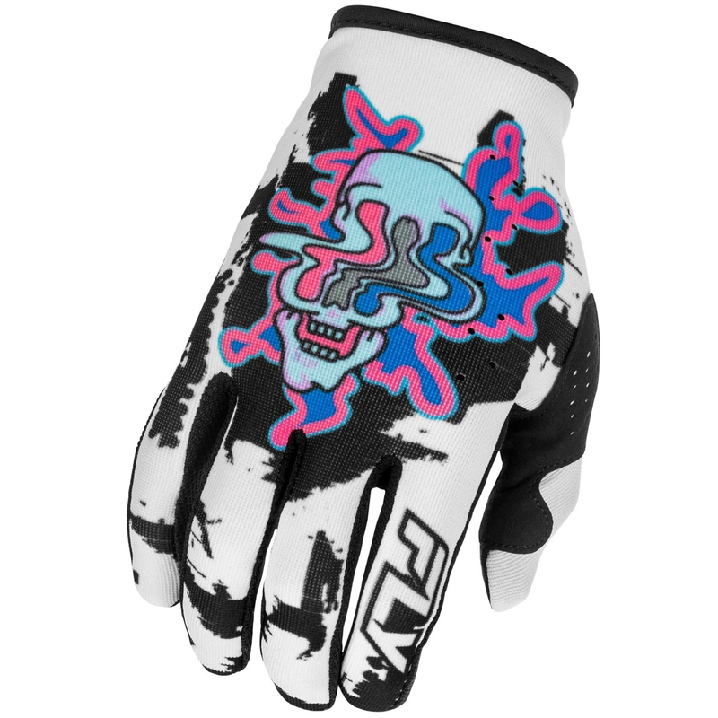 Motokrosové rukavice FLY Racing - USA Lite Warp bielo-modro-ružové