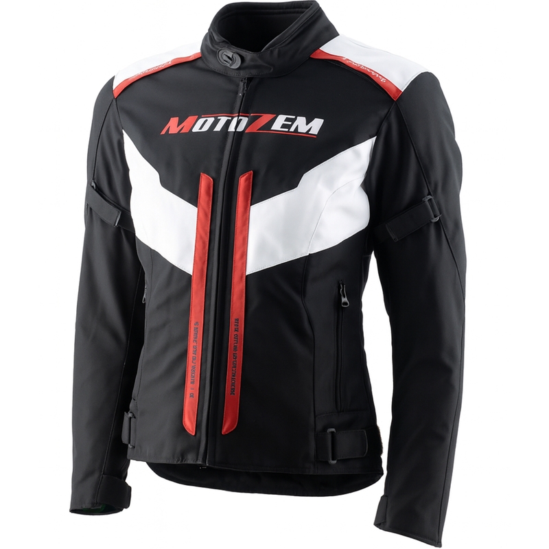 Dámská bunda na motorku Motozem Team 2 černo-bílá