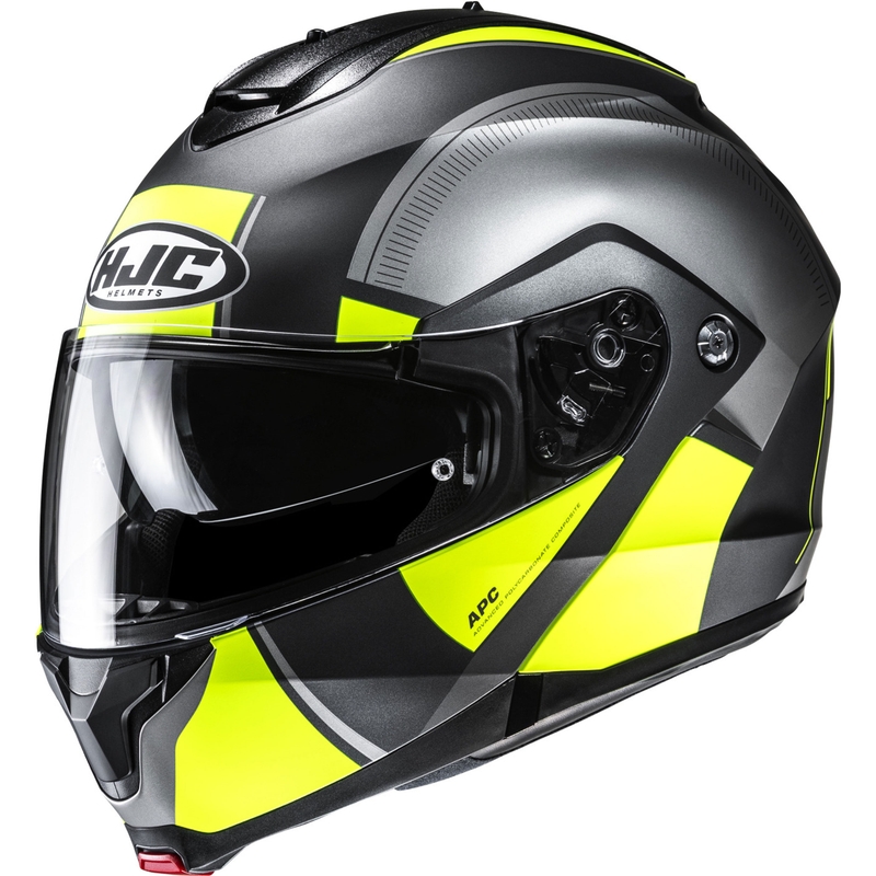 Výklopná helma na motorku HJC C91N Jyn MC3HSF čierno-šedo-fluo žltá