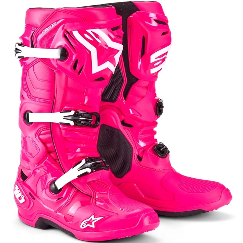 Topánky na motorku Alpinestars Tech 10 ružovo-čierno-biele