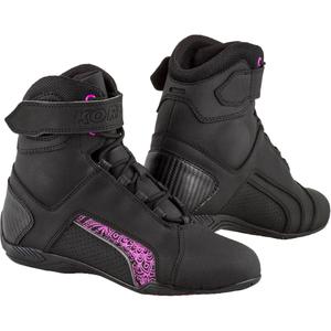 Dámske čižmy na motocykel Kore Velcro 2.0 čierno-fialové