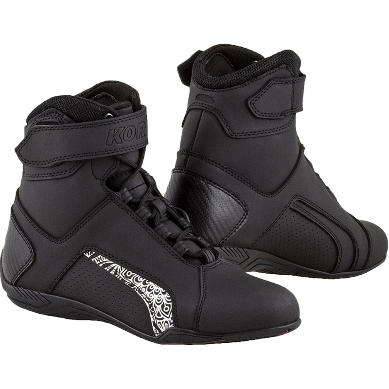 Dámske čižmy na motocykel Kore Velcro 2.0 čierno-biele