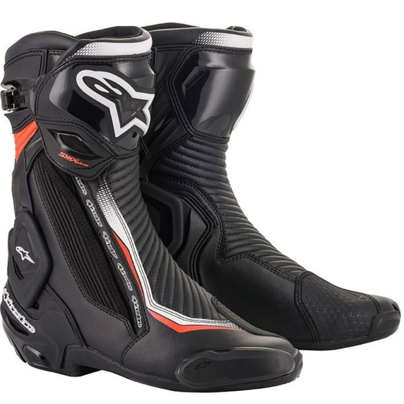 Topánky na motorku Alpinestars SMX Plus 2 čierno-bielo-fluo červené