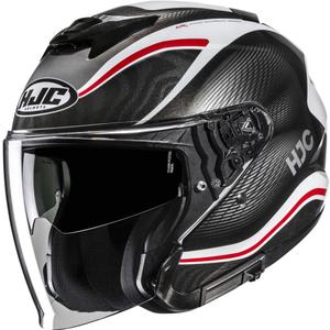 Otvorená prilba na motorku HJC i31 Depe MC1 čierno-bielo-červená