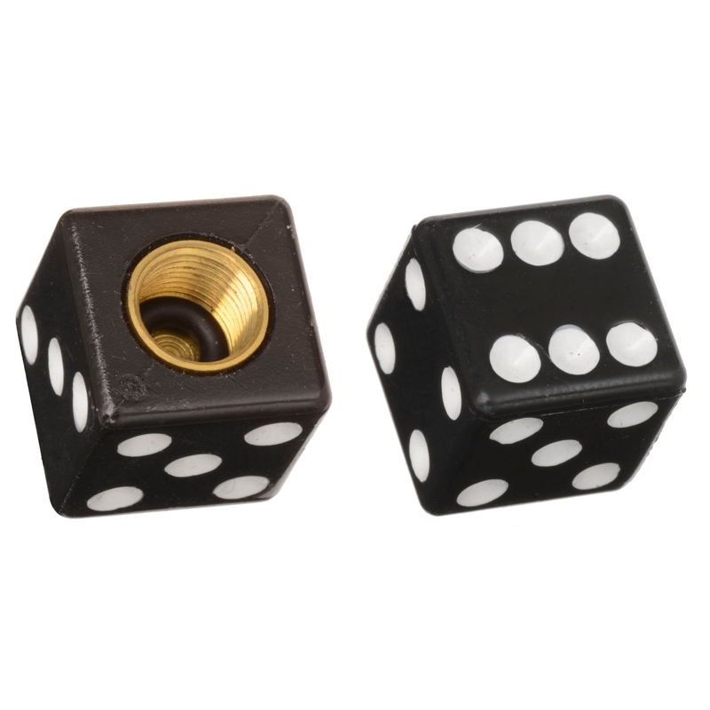 Čiapočky na ventilky Oxford Lucky Dice čierne