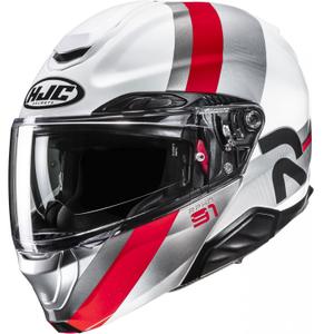 Výklopná helma na motorku HJC RPHA 91 Fensh MC1 bielo-strieborno-červená
