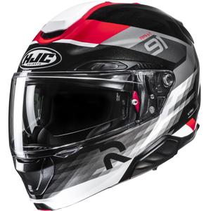 Výklopná helma na motorku HJC RPHA 91 Madal MC1 čierno-šedo-červená