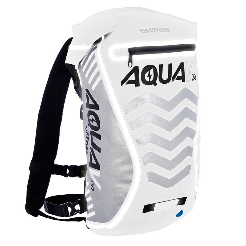 Vodotesný batoh Oxford Aqua V20 Extreme Visibility bielo-šedý