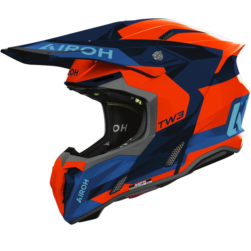 Motokrosová prilba Airoh Twist 3 Fancy lesklá fluo oranžovo-modrá