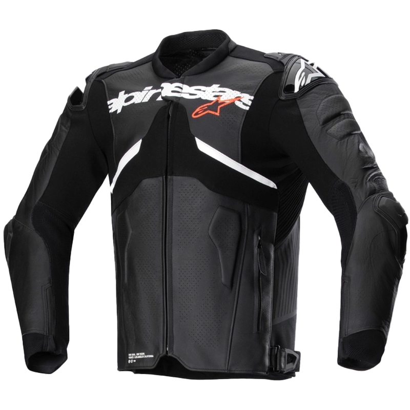 Kožená bunda na motorku Alpinestars Atem 5 čierno-biela