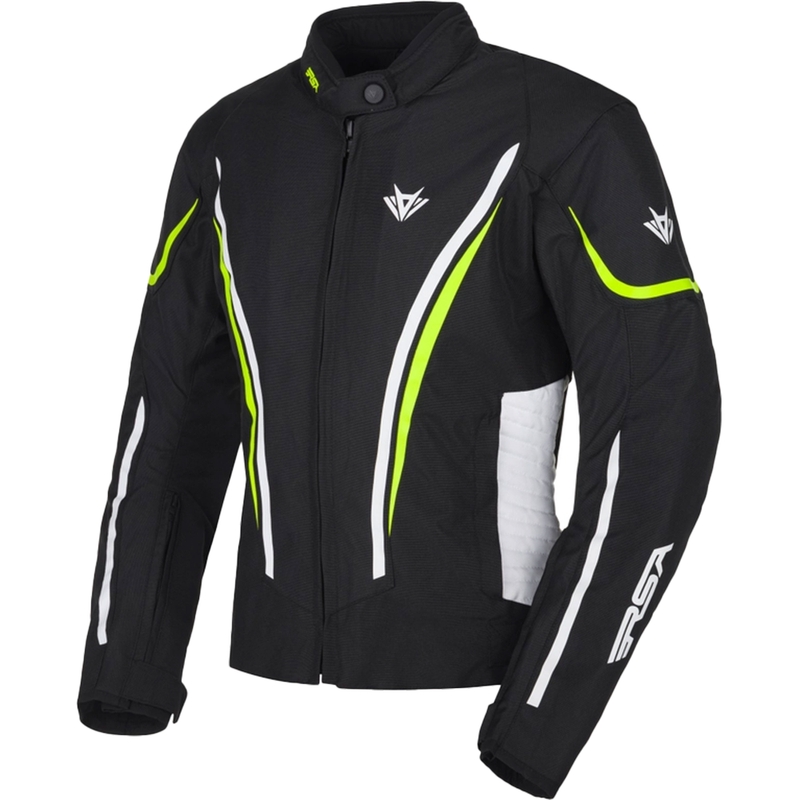 Dámska bunda na motocykel RSA Wasp čierno-bielo-fluo žltá