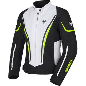 Dámska bunda na motocykel RSA Wasp bielo-čierno-fluo žltá