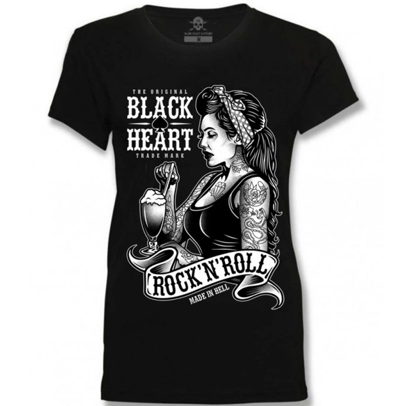 Dámske tričko Black Heart Pin Up Shake čierné