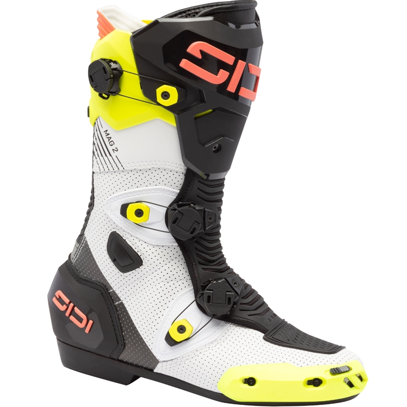 Topánky na motorku SiDi MAG 2 Air fluo žlto-fluo koralové