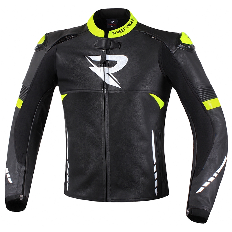 Bunda na motocykel Street Racer Bexter čierno-bielo-fluo žltá výpredaj